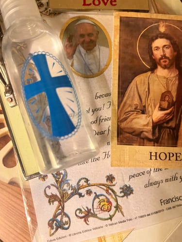 Customer photo review of Blessed By Pope Francis - Holy Water * Healing * Papa Francesco