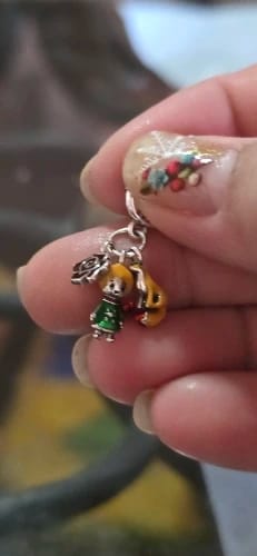 Customer photo review of 925 Sterling Silver Prince Fox and Rose Charm