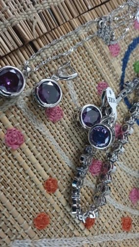 Customer photo review of Sterling Silver Bridal Jewelry Set With Rainbow Zircon Ornaments And Timeless Elegance — Rainbow | KIMLUD