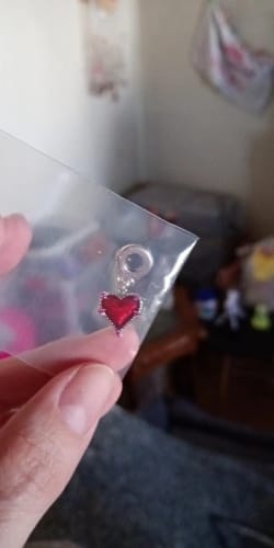 Customer photo review of 925 Sterling Silver Red Heart Charm