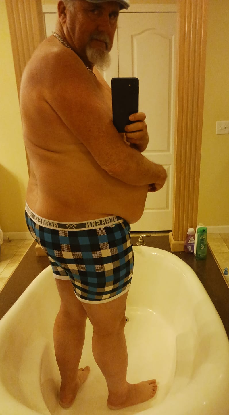Customer photo review of Bamboo Boxer Brief - Ice Blue Backwoods