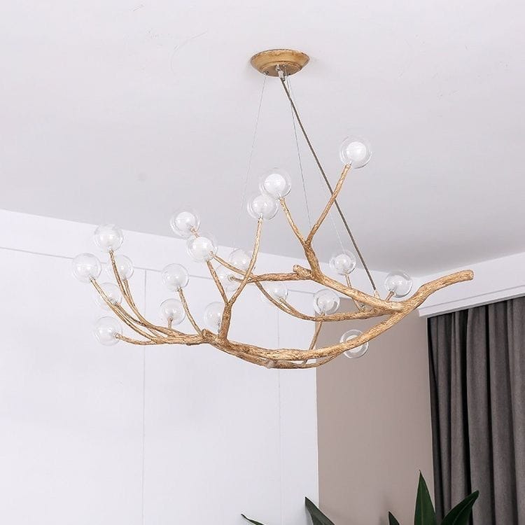 Customer photo review of Rustic Tree Branch Chandelier, Dimmable