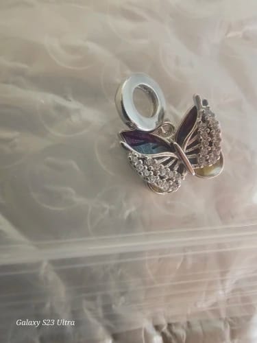 Customer photo review of 925 Sterling Silver Purple Butterfly Charm