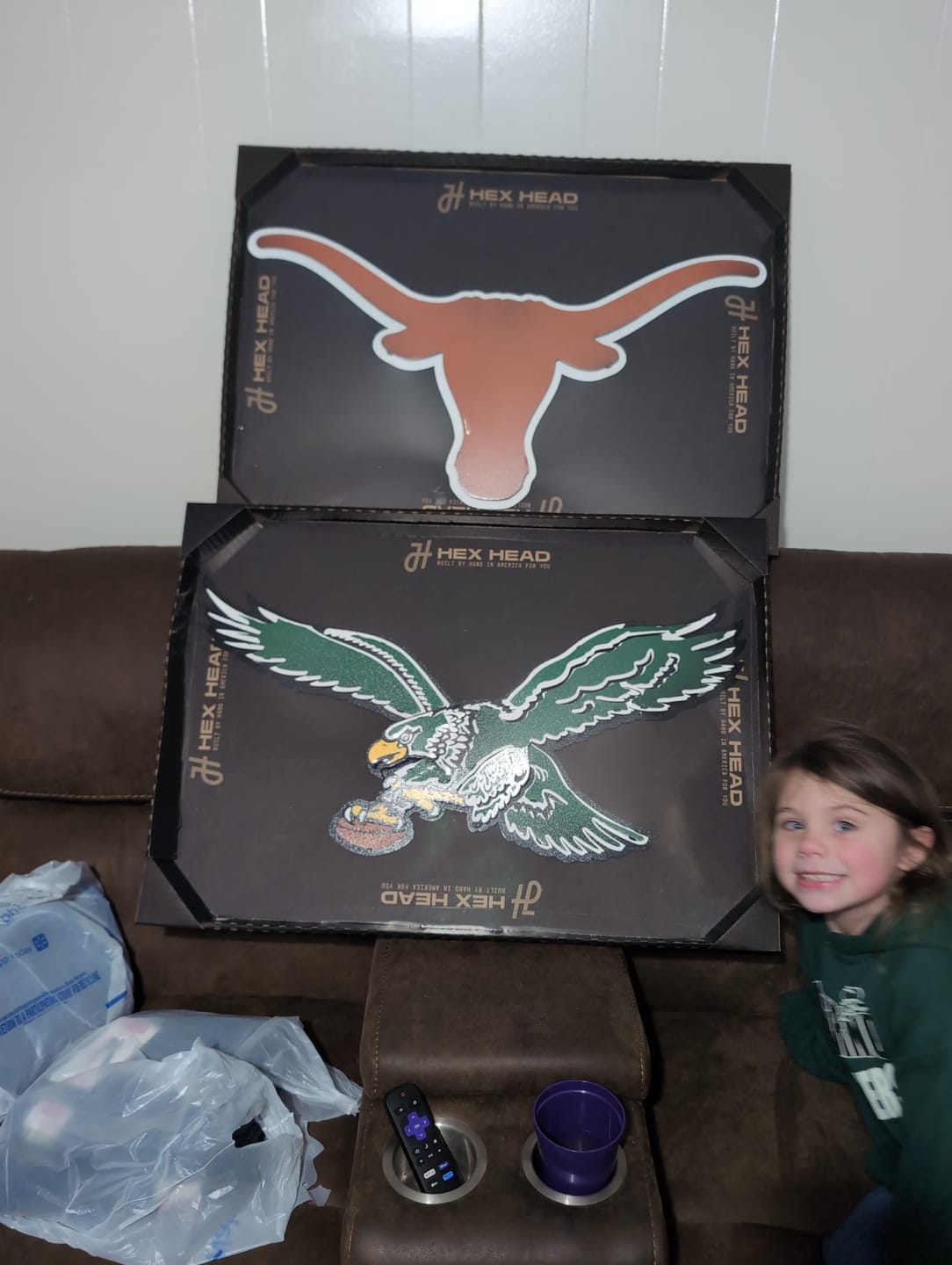 Customer photo review of Texas Longhorns  "LONGHORN" 3D Vintage Metal Wall Art