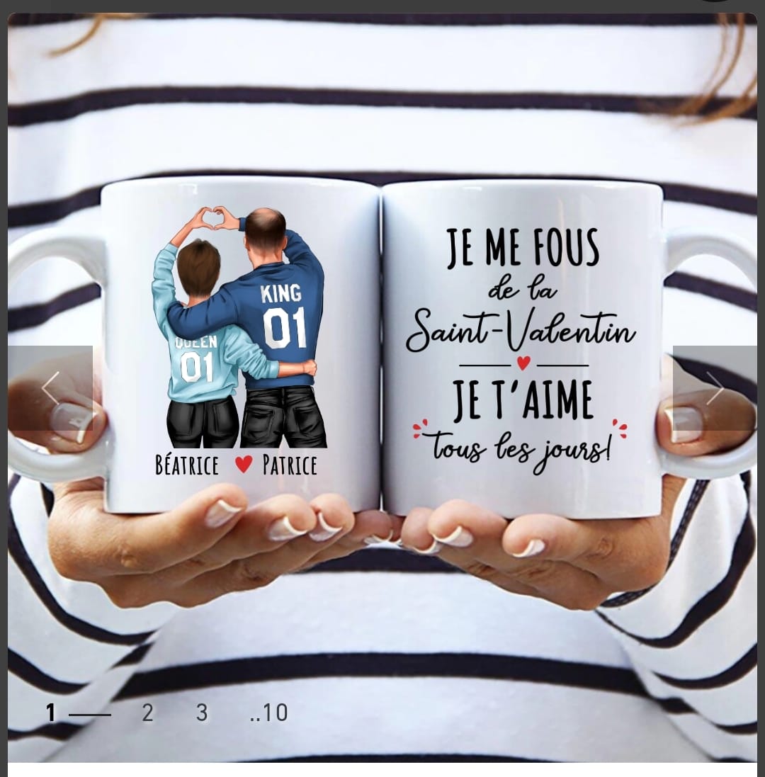 Customer photo review of Avec toi - Tasse personnalisée pour couple avec phrases amusantes
