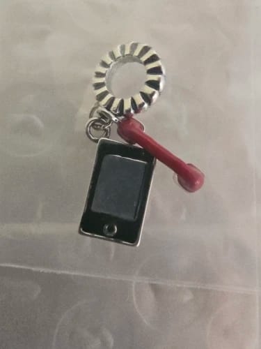 Customer photo review of 925 Sterling Silver Retro Phone and Mobile Charm