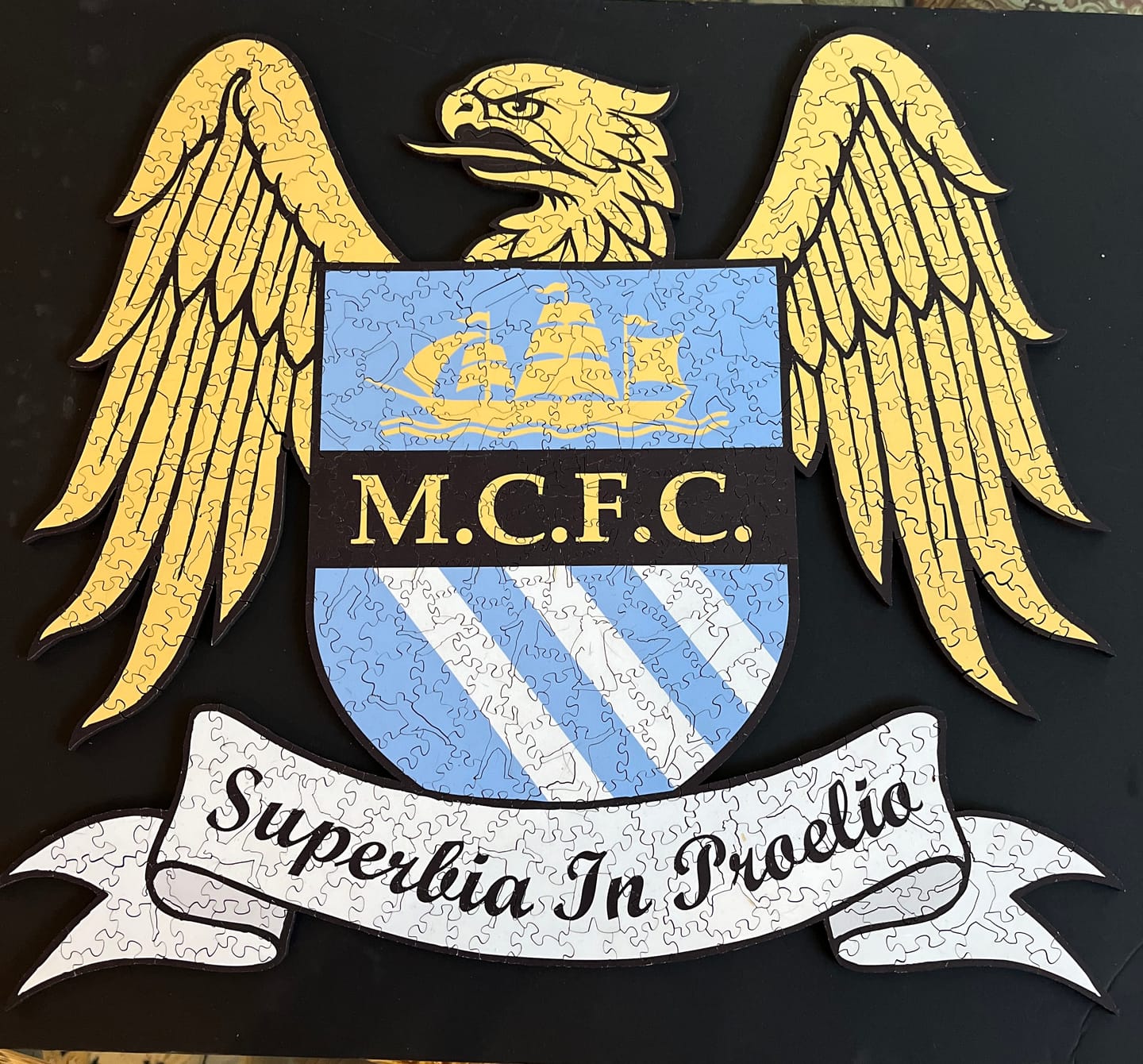 Customer photo review of Manchester City FC® Retro Logo - Wooden Puzzle