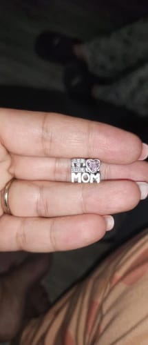 Customer photo review of 925 Sterling Silver I Love Mom Charm