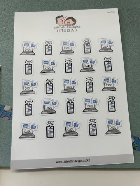 Customer photo review of Let's Chat! Planner Stickers