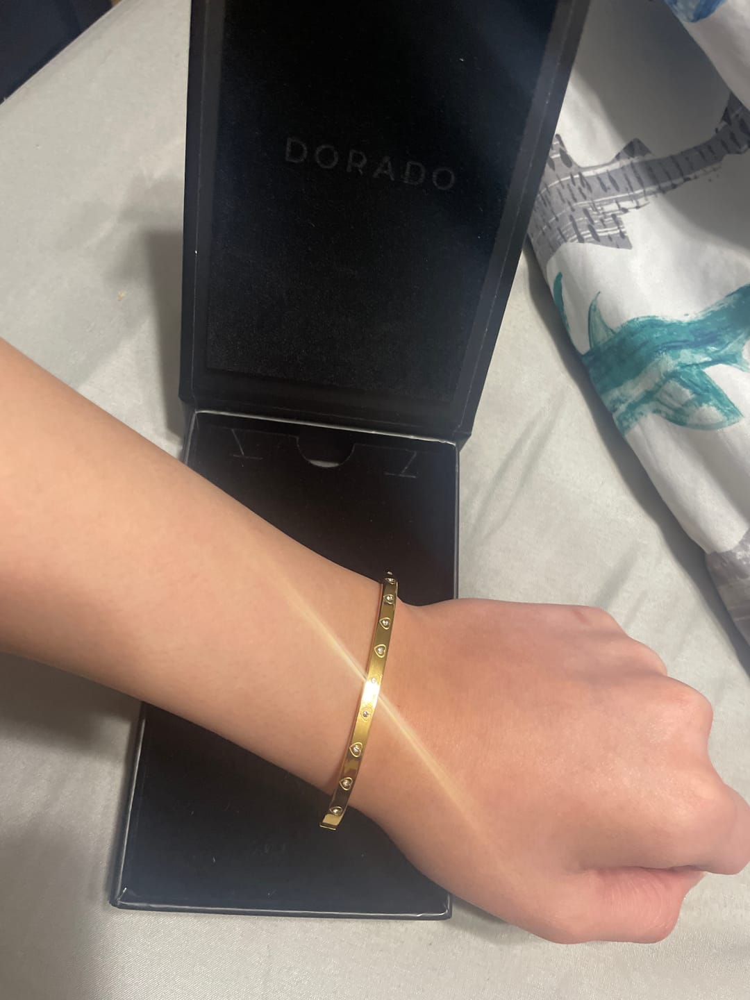 Customer photo review of Crystal Bangle Bracelet