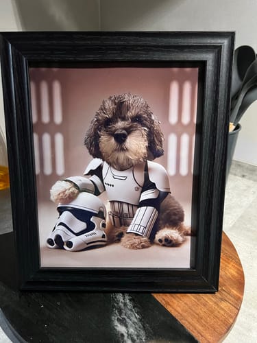 Customer photo review of Personalised SuperHero Dog/Cat Art