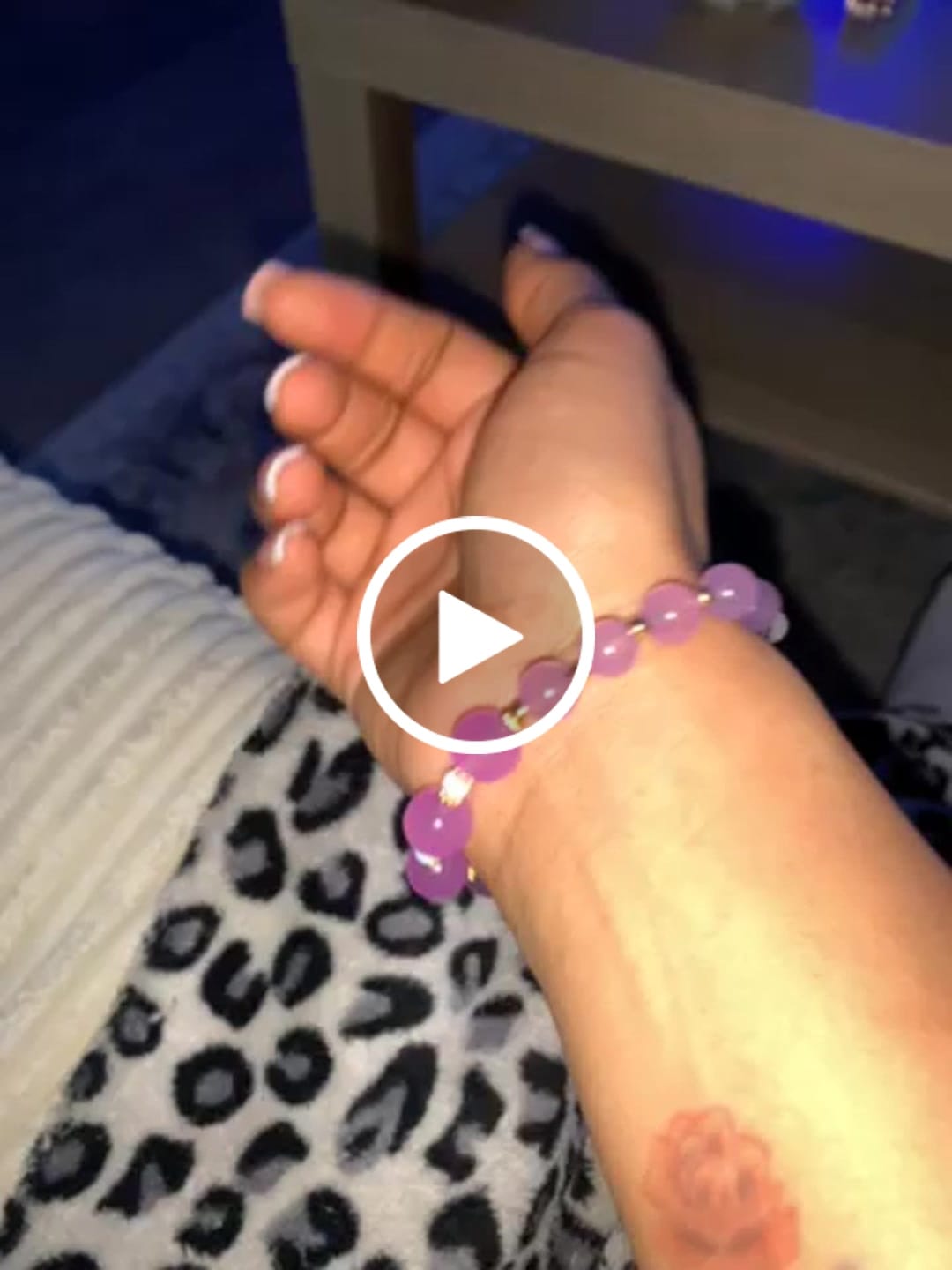 Customer video review of Buddha Stones Natural Blue Crystal Amethyst Chalcedony Flower Healing Bracelet