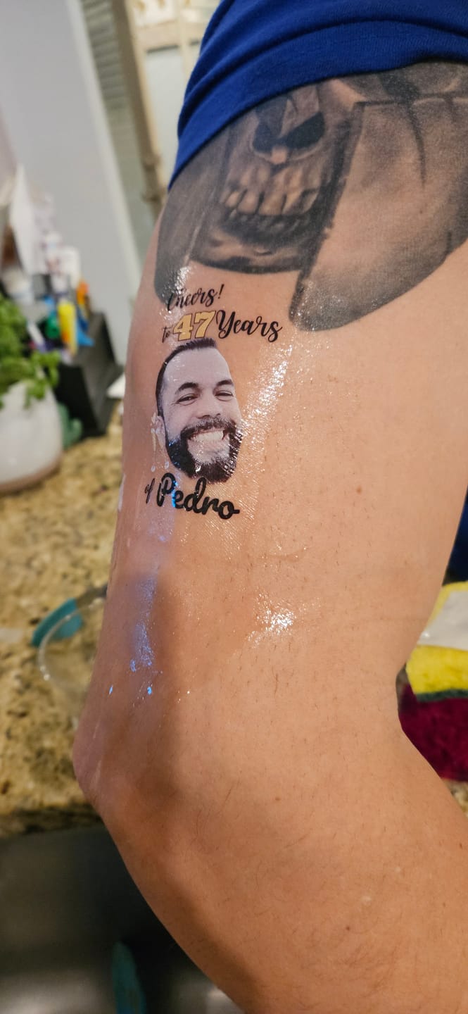 Customer photo review of Cheers to Years! - Temporary Tattoo