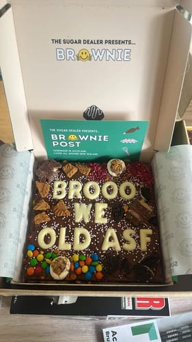 Customer photo review of Custom message loaded brownie