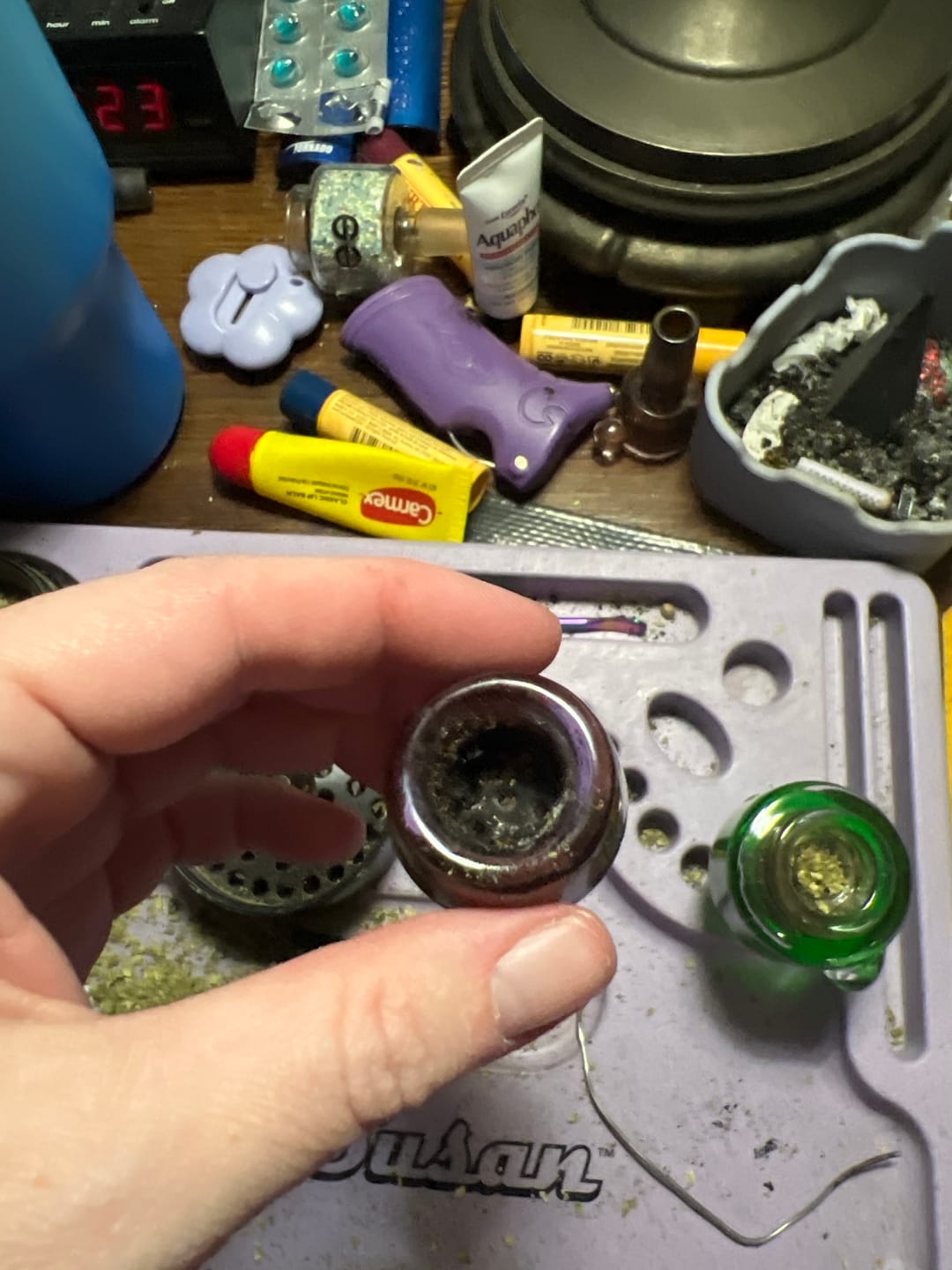 Customer photo review of 7 Hole Glass Screen Bowl