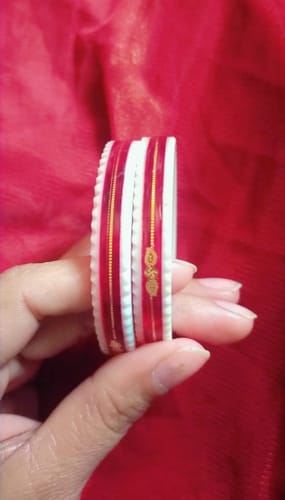 Customer photo review of Red – “Crimson Charm Women’s Bangle” (Pack of 1 Pair) (2 pis)