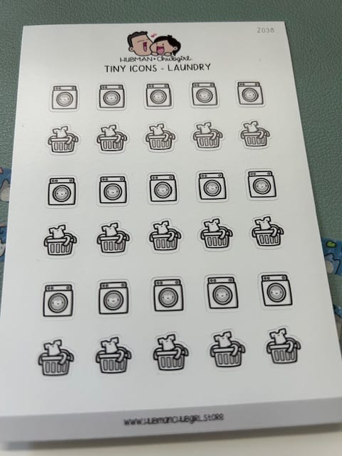 Customer photo review of Tiny Icons - Laundry Planner Stickers