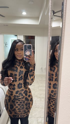 Customer photo review of Naked Animal Print Mini Dress