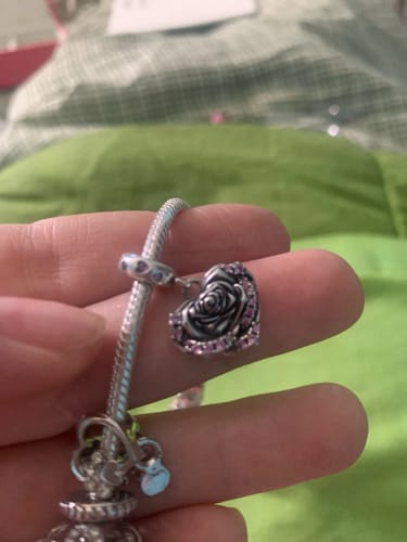 Customer photo review of 925 Sterling Silver Rose Charm