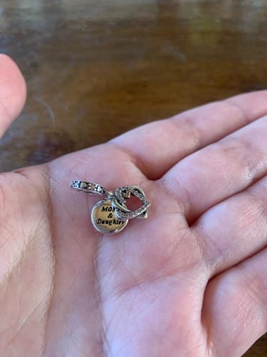Customer photo review of 925 Sterling Silver Mom and Daughter Charm