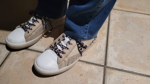 Customer photo review of Basket femme dorée à lacets imprimé léopard - Léonie