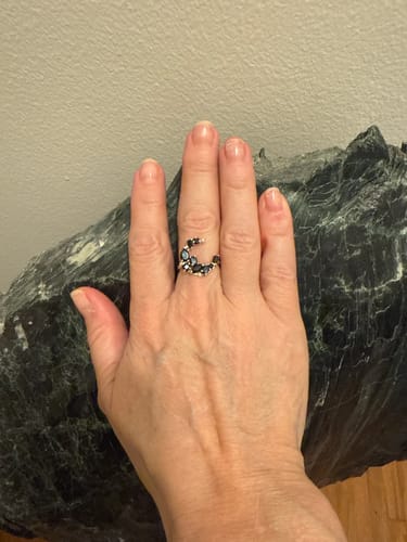 Customer photo review of Black Onyx Moon Ring