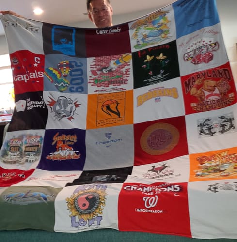 T-shirt quilt featuring capitals, washington nationals by Stuart from NC