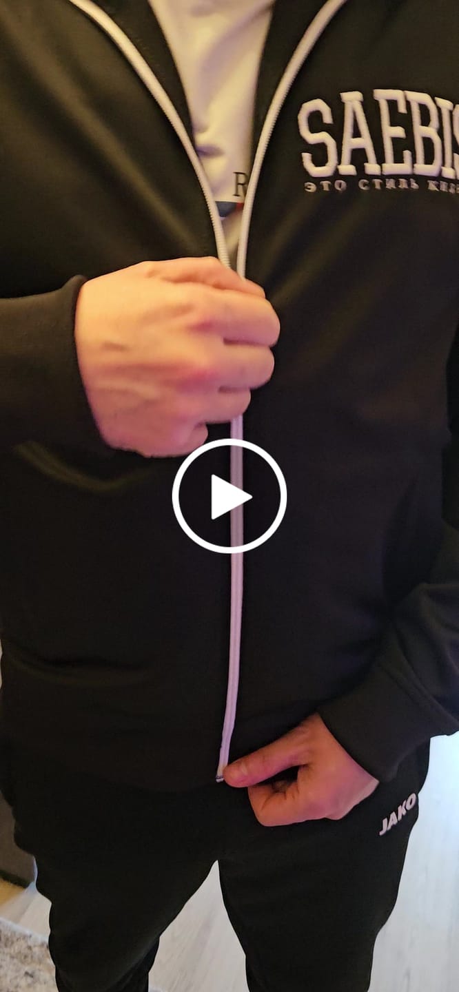 Customer video review of SAEBIS® SPORTS Herren Trainingsjacke schwarz mit Stickerei