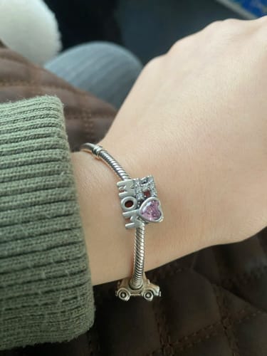 Customer photo review of 925 Sterling Silver I Love Mom Charm