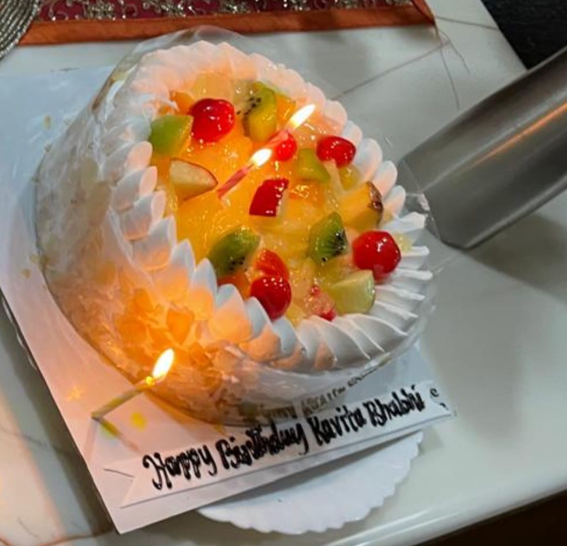 Customer photo review of Fresh Fruit Cake