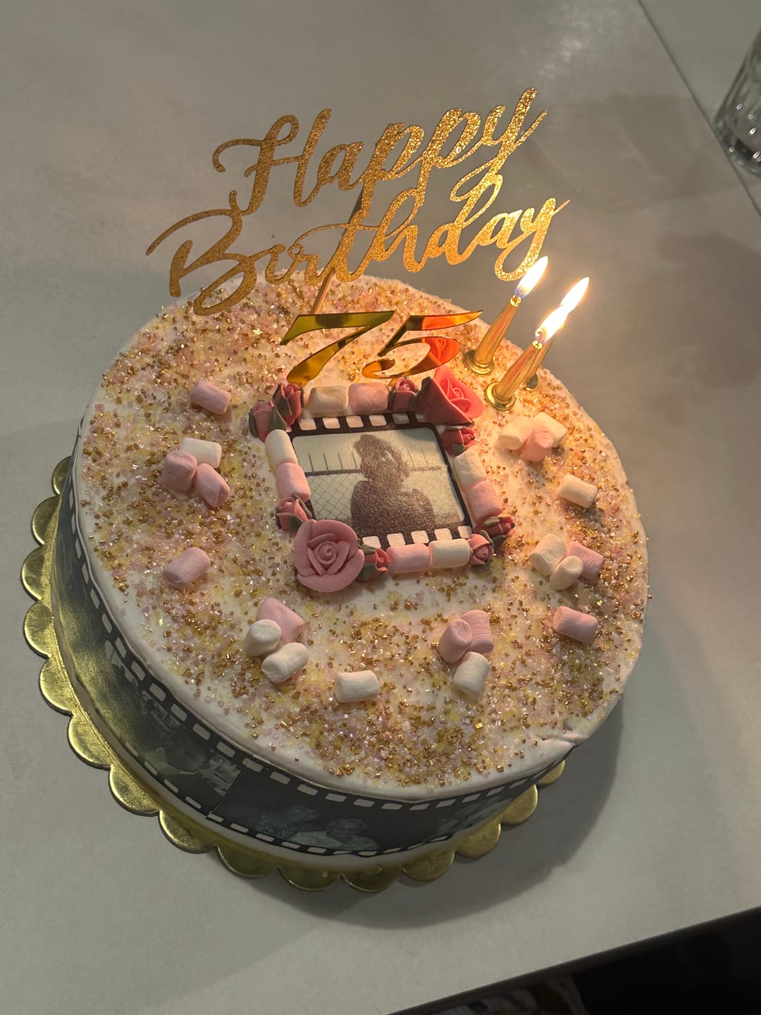 Customer photo review of Film Reel - Custom Edible Icing Image
