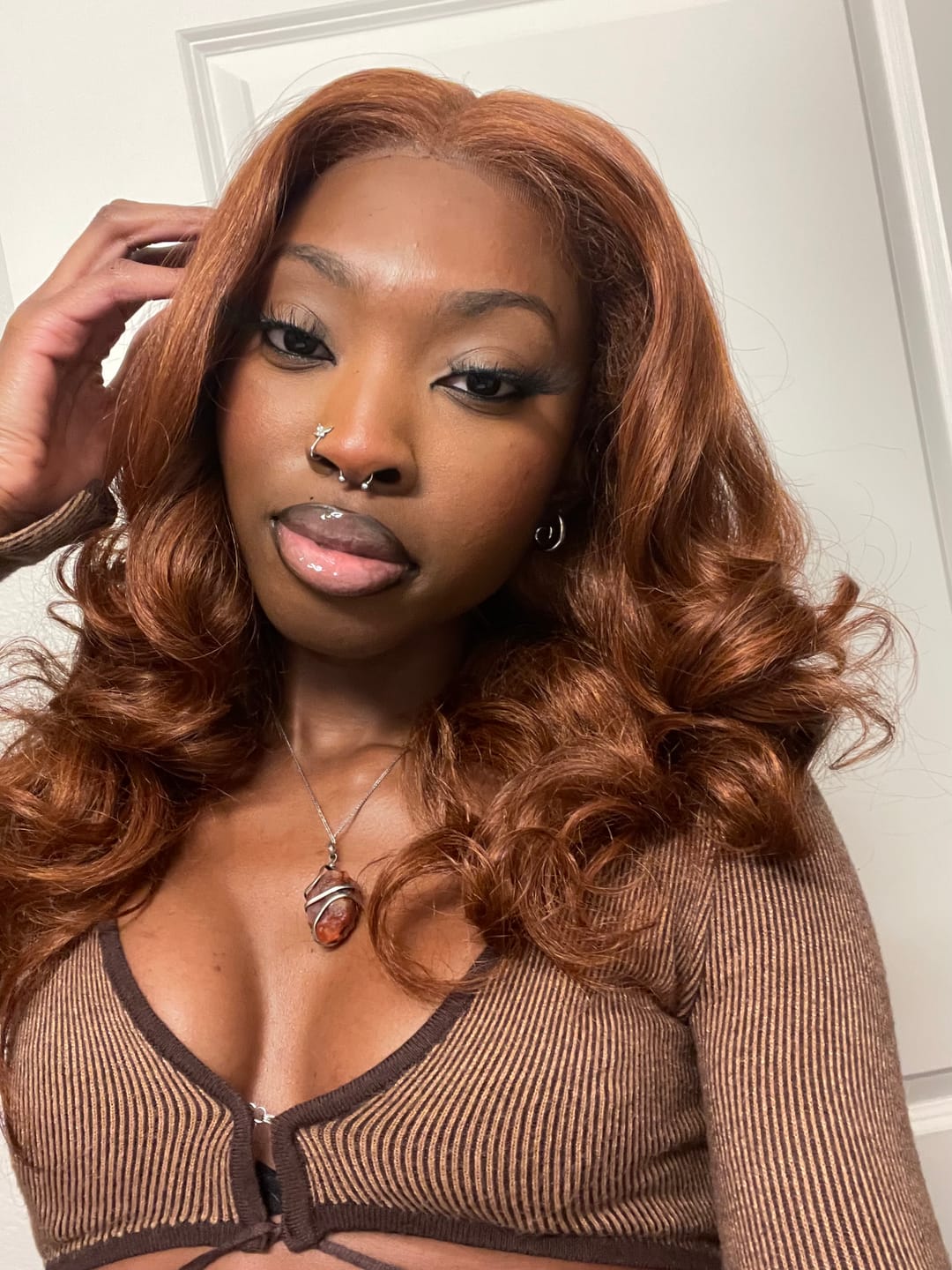 Customer photo review of Outre Perfect Hairline Glueless Hand-Tied 13x4 HD Lace Front Wig - AKINA