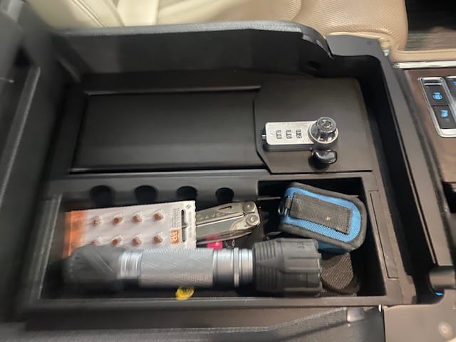 Customer photo review of E&G Console Vault for 2015-20 Ford F-150-Raptor & 2017-22 Ford Super Duty