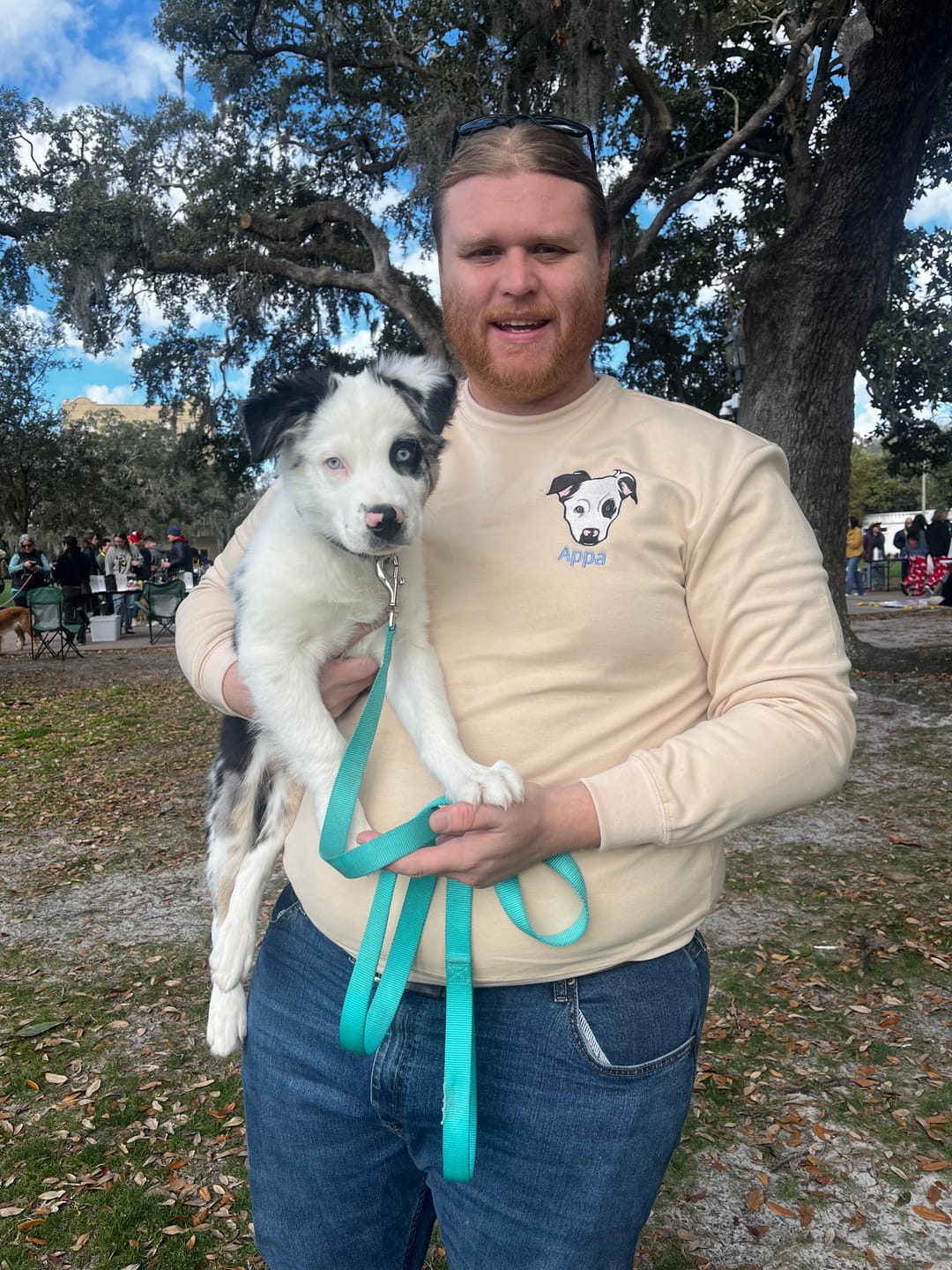 Customer photo review of Custom Embroidered Dog Portrait Photo Sweatshirt | Gifts For Pet Lovers