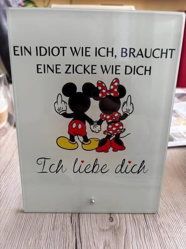 Customer photo review of Ein Idiot wie ich - Glasaufsteller