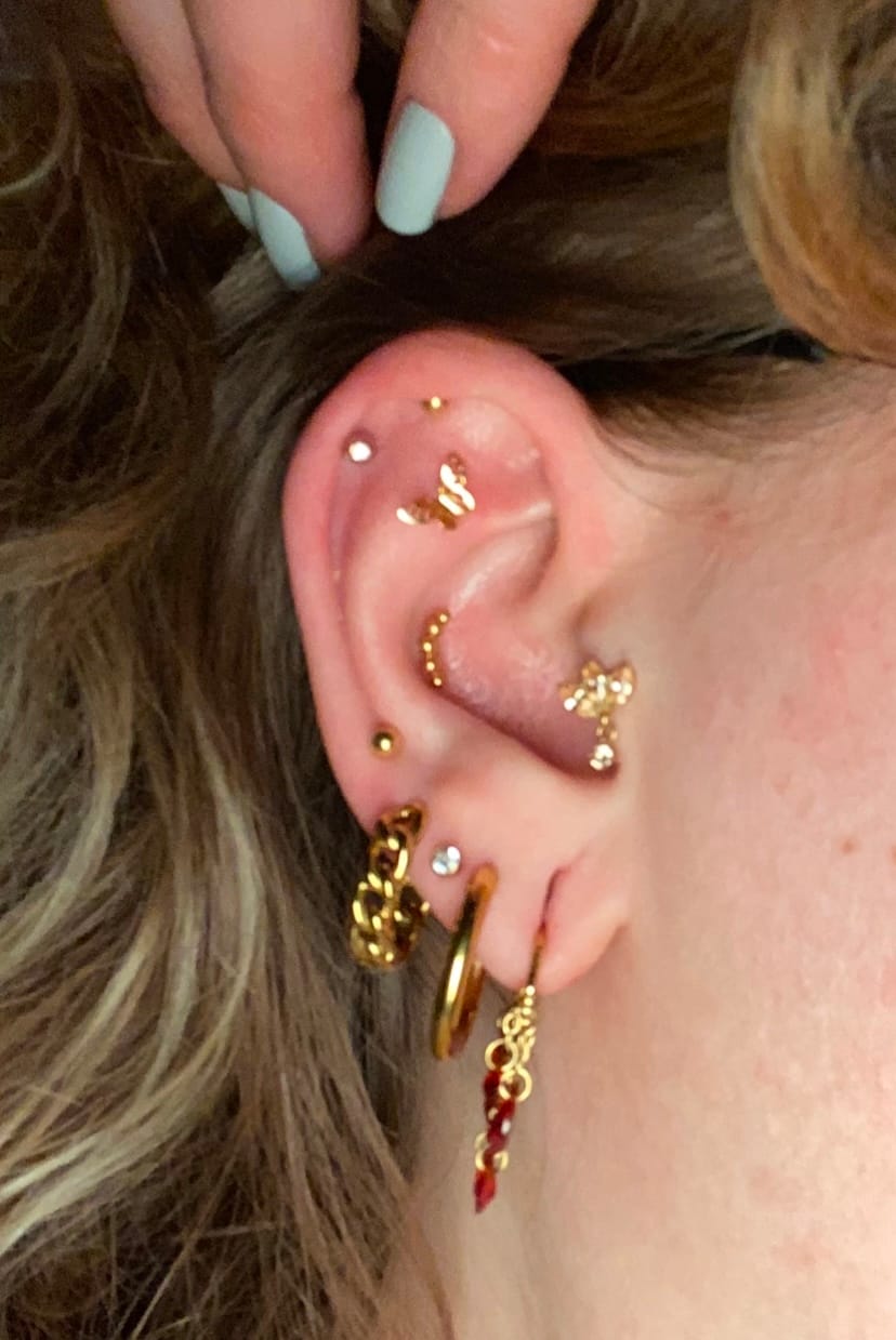 Customer photo review of Esme Piercing | Titan