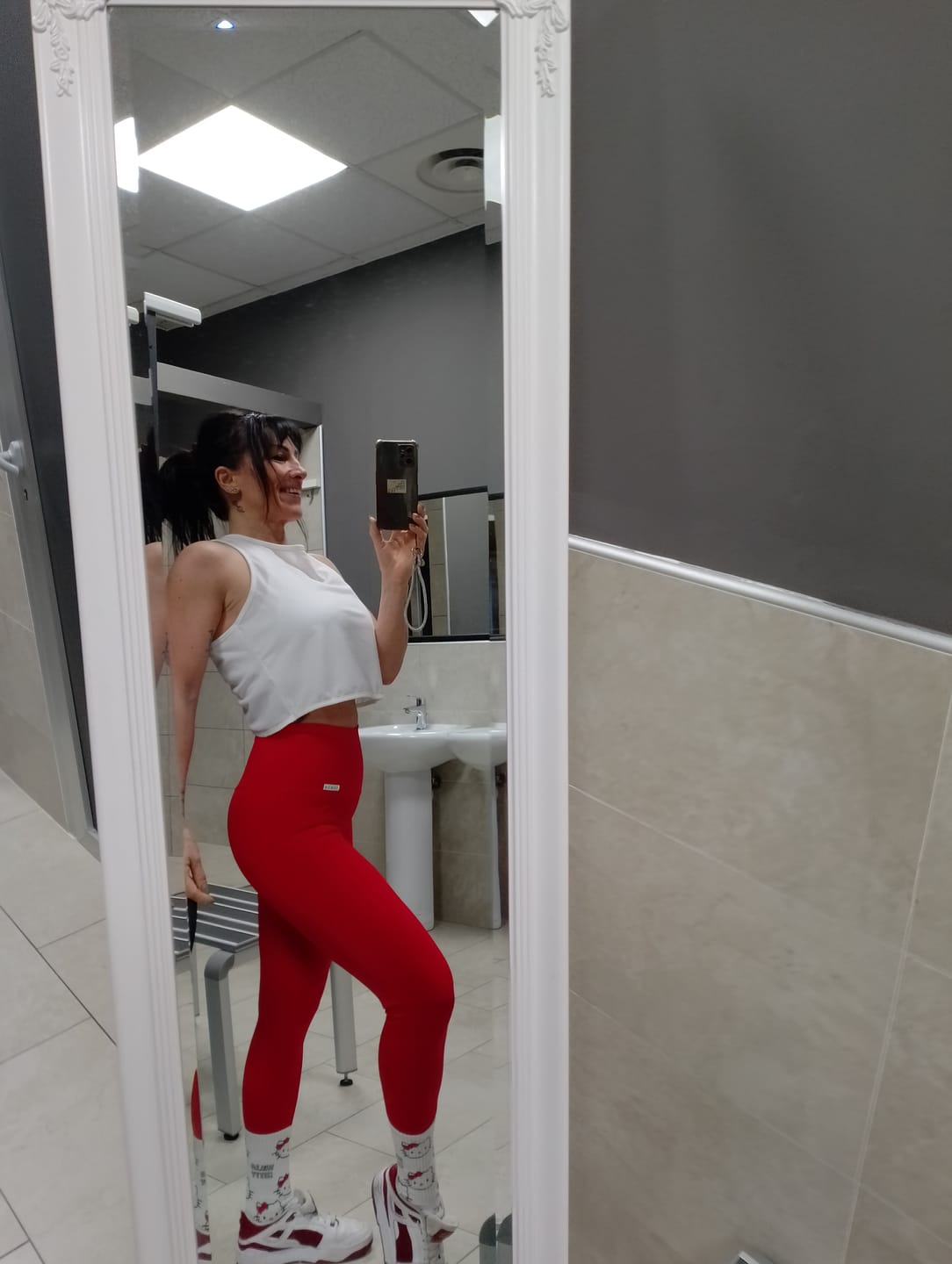 Customer photo review of Leggings All-Up Rosso Lampone