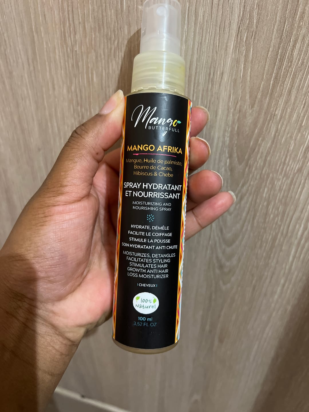 Customer photo review of Spray Hydratant et nourrissant - MANGO AFRIKA