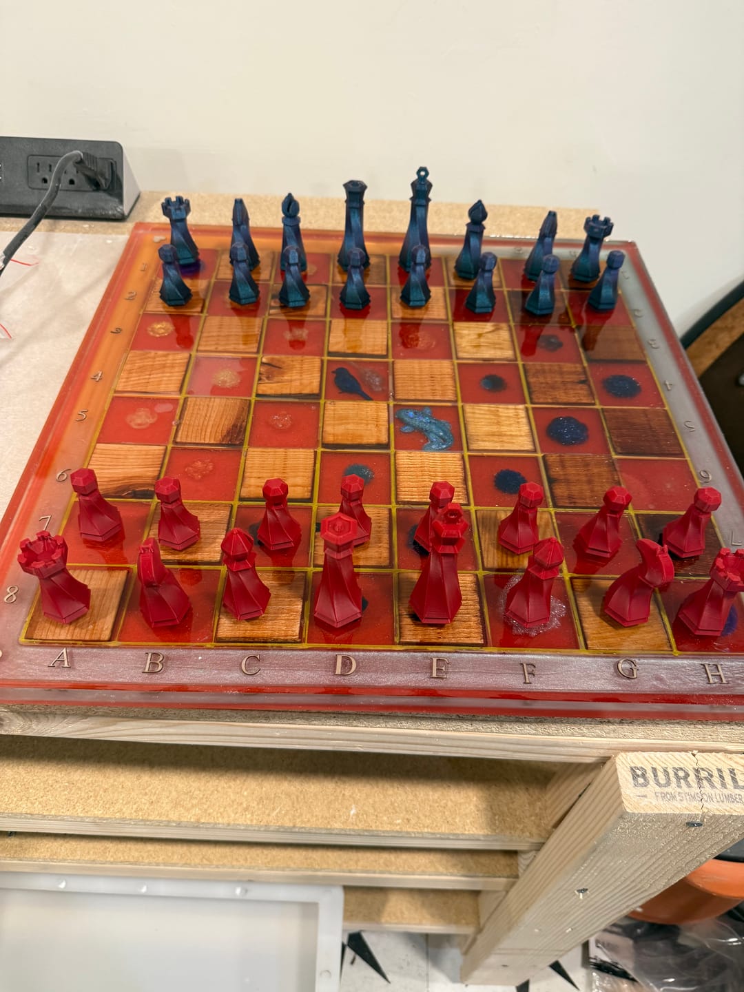 Customer photo review of 19x19x0.5" Full Size Chess Board Silicone Mold With 2" Squares