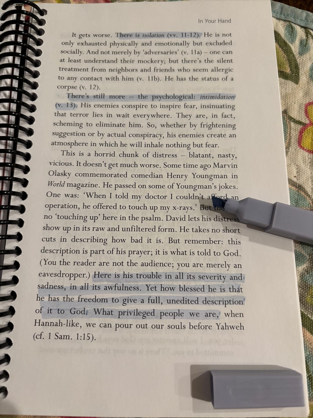 Customer photo review of Spiral Bible™ Highlighter Pack