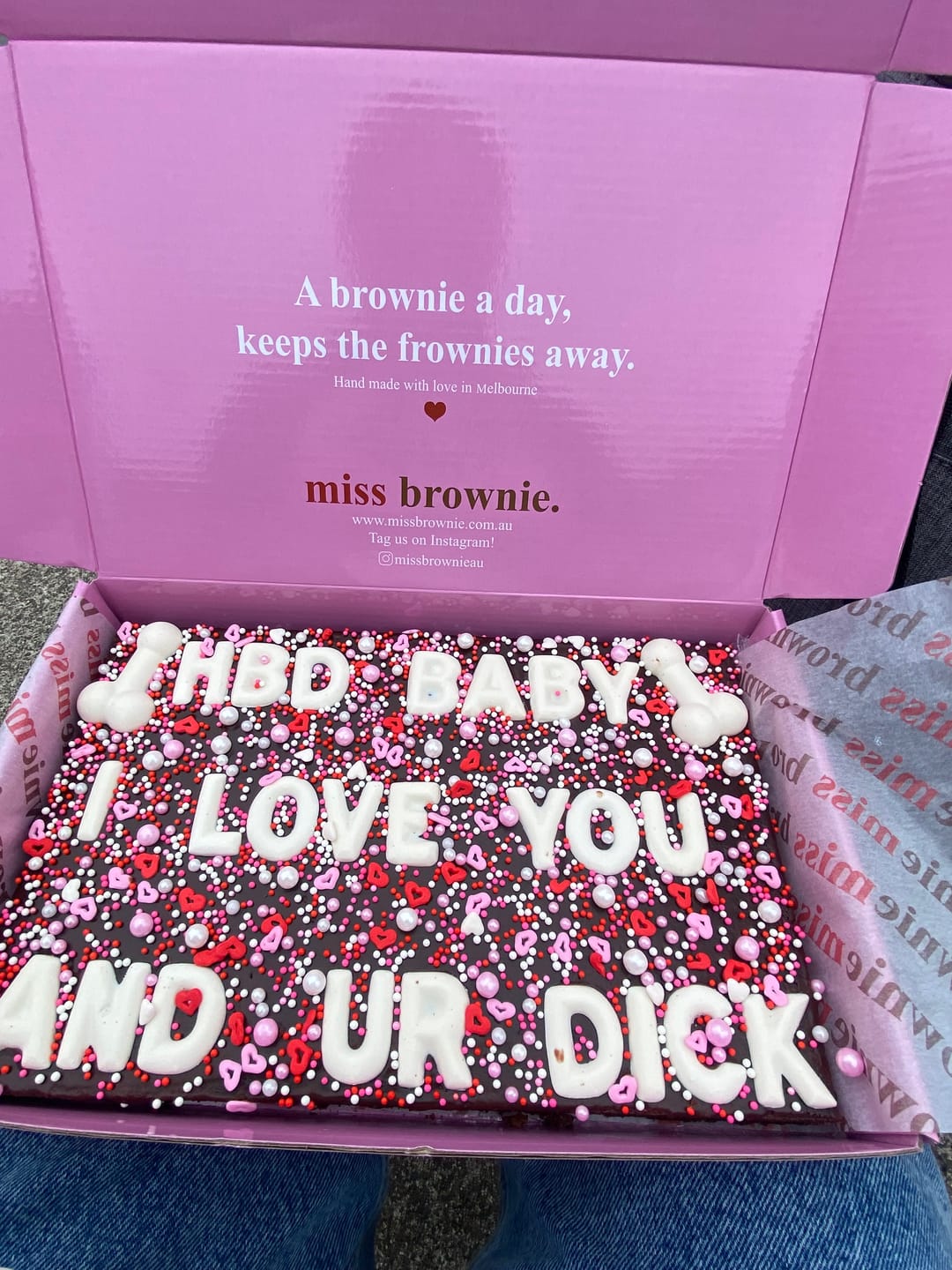 Customer photo review of Custom D!ck Brownie