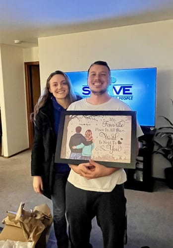 Customer photo review of Personalized Couple Commemorative Poster -Beautiful Illustrated Poster - Perfect Gift to Convey Love and Memories