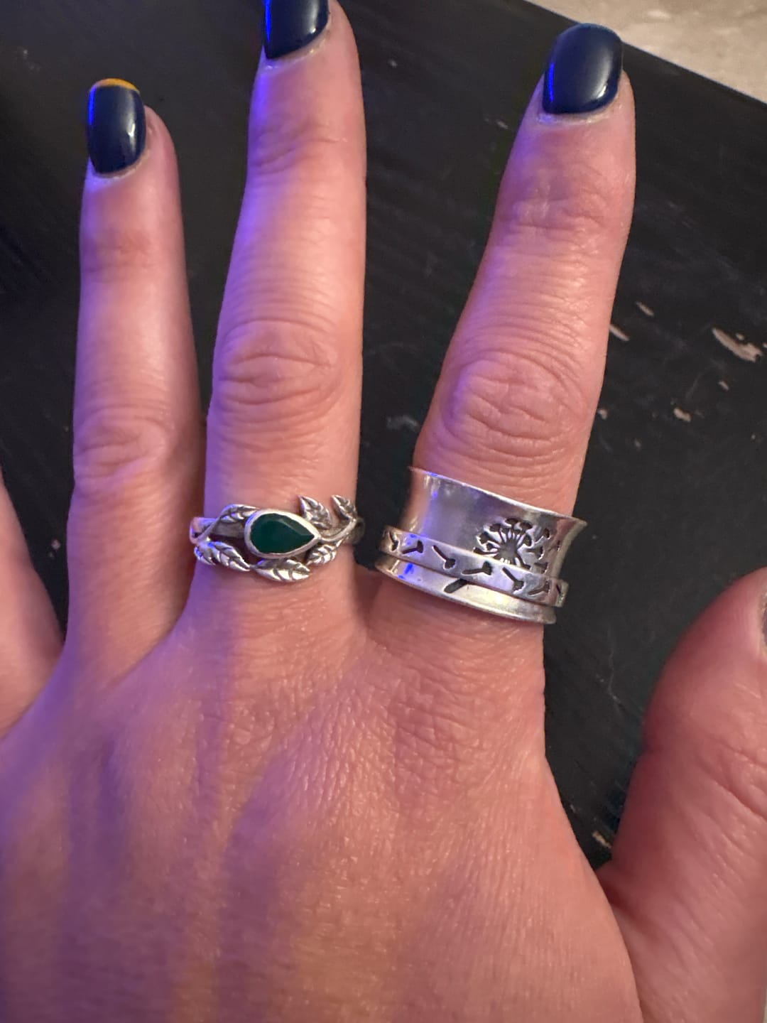 Customer photo review of Leaves Green Onyx Ring
