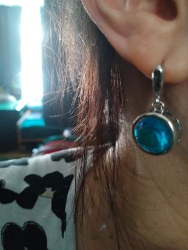 Customer photo review of Sterling Silver Bridal Jewelry Set With Rainbow Zircon Ornaments And Timeless Elegance — Rainbow | KIMLUD