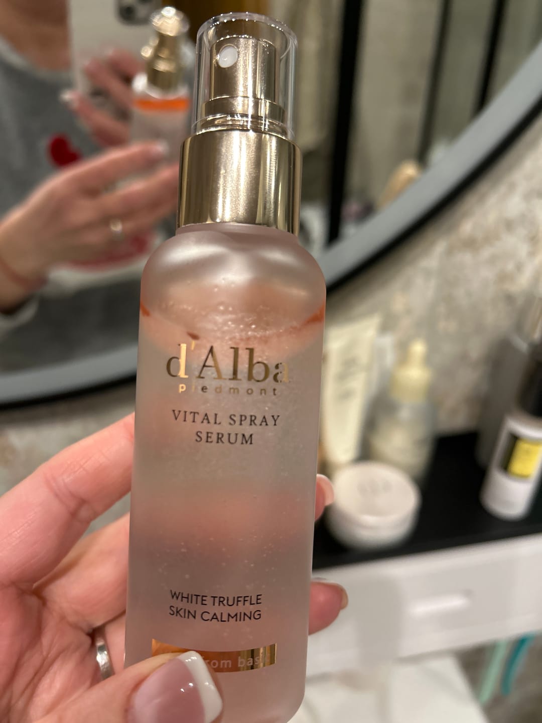 Customer photo review of Nomierinošs izsmidzināmais serums ar baltām trifelēm d'Alba White Truffle Vital Spray Serum