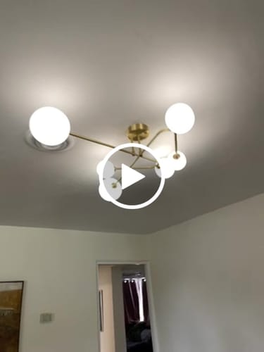 Customer video review of Frosted Bubble Linear Sputnik Semi Flush Mount