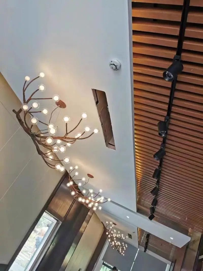 Customer photo review of Rustic Tree Branch Chandelier, Dimmable