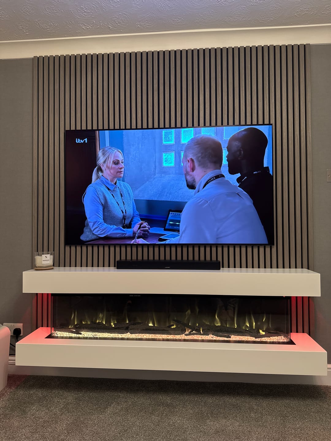 Customer photo review of Wooden Wall Panel | Grey Walnut | Premium 3-sided Wood Veneer