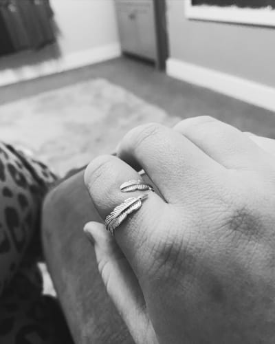 Customer photo review of Feather From An Angel Ring