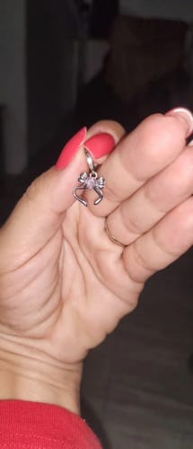 Customer photo review of 925 Sterling Silver Pink Bow Charm